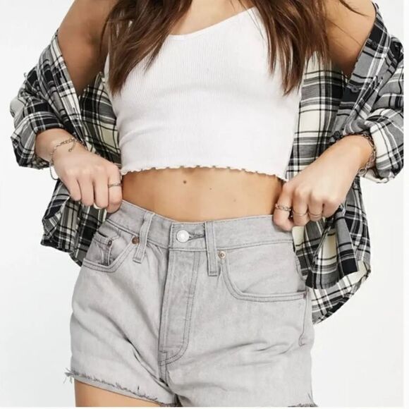 Levi's Premium 501 High Rise Button Fly Denim Jean Shorts Size 26 - Picture 1 of 8